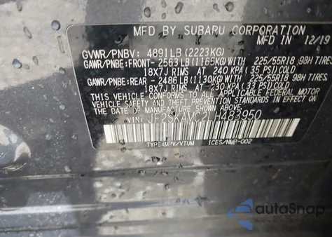 2020 Subaru Forester Sport из США, поврежденный, VIN JF2SKAMC2LH483950